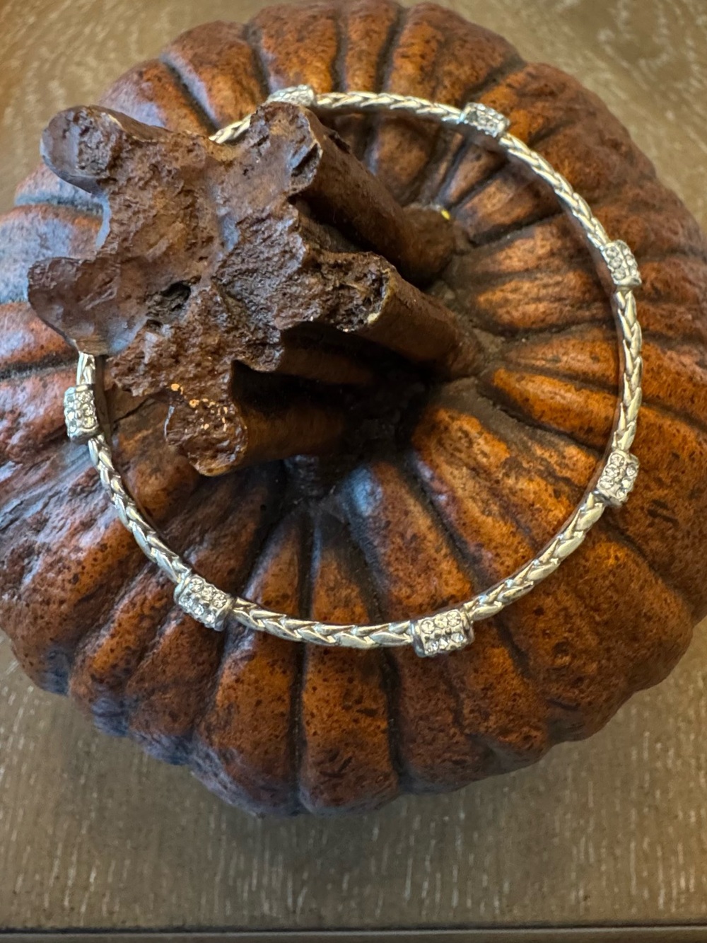 Brighton Silver Braided Bracelet with CZ Stations